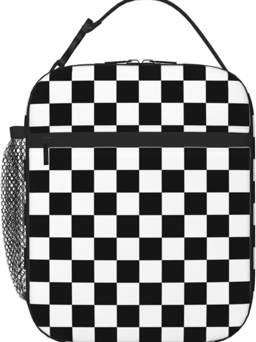 Checkered Insulated Lunch Bag | Reusable Cooler Tote | Leakproof Thermal
